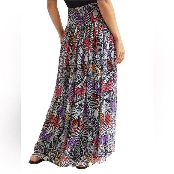 Farm Rio Maxi Skirt Medium Tropical Novelty Mesh Pineapple Anthropologie Resort - Picture 4 of 11